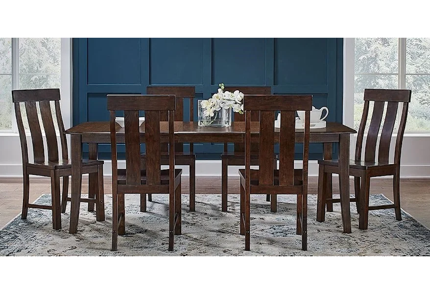 Henderson 7-Piece Wood Leg Table and Chair Set by AAmerica at Esprit Decor Home Furnishings